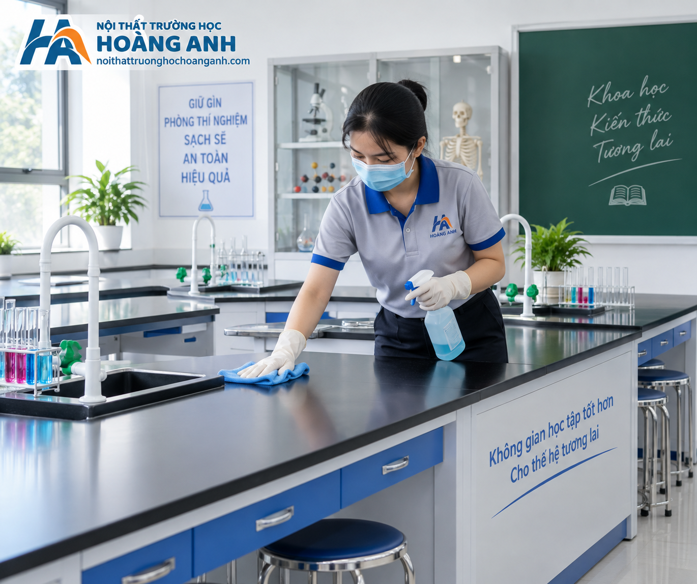Vệ Sinh Bàn Thí Nghiệm