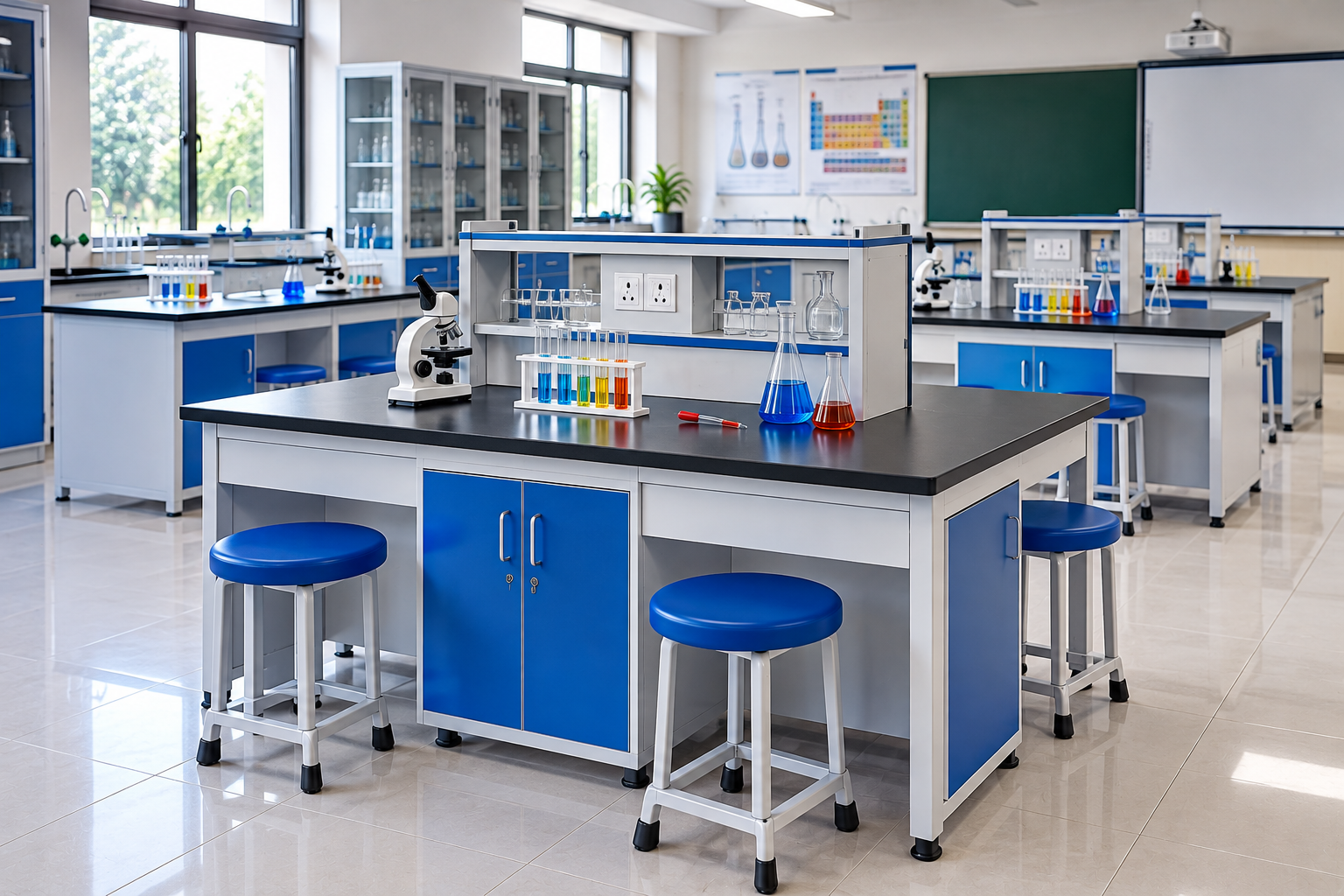 bàn ghế thí nghiệm học sinh 4 chỗ